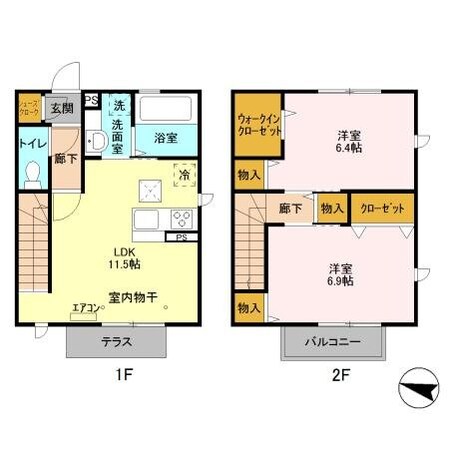 グレイスヒルIIの物件間取画像